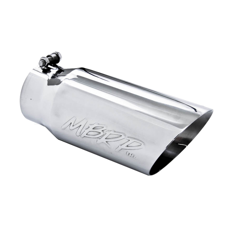 Image of MBRP Exhaust Tail Pipe Tip 5 Inch O.D. Dual Wall Angled 4 Inch Inlet 12 Inch Length T304 Stainless Steel T5053