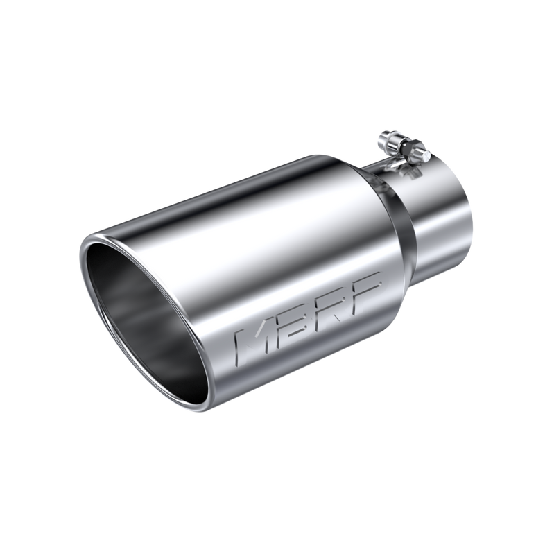 Image of MBRP Exhaust Tail Pipe Tip 6 Inch O.D. Angled Rolled End 4 Inch Inlet 12 Inch Length T304 Stainless Steel T5073