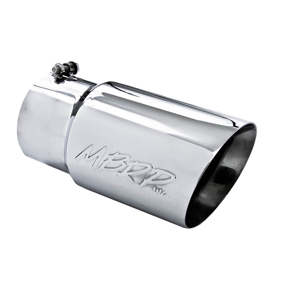 Image of MBRP Exhaust Tail Pipe Tip 6 Inch O.D. Dual Wall Angled 5 Inch Inlet 12 Inch Length T304 Stainless Steel T5074