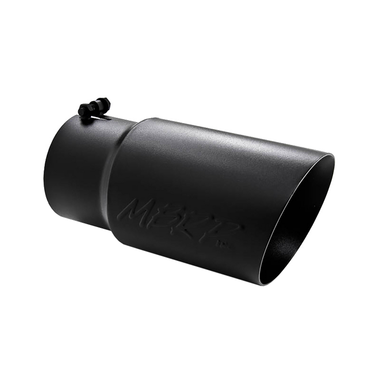 Image of MBRP Exhaust Tip 6 Inch O.D. Dual Wall Angled 5 Inch Inlet 12 Inch Length-Black Finish T5074BLK