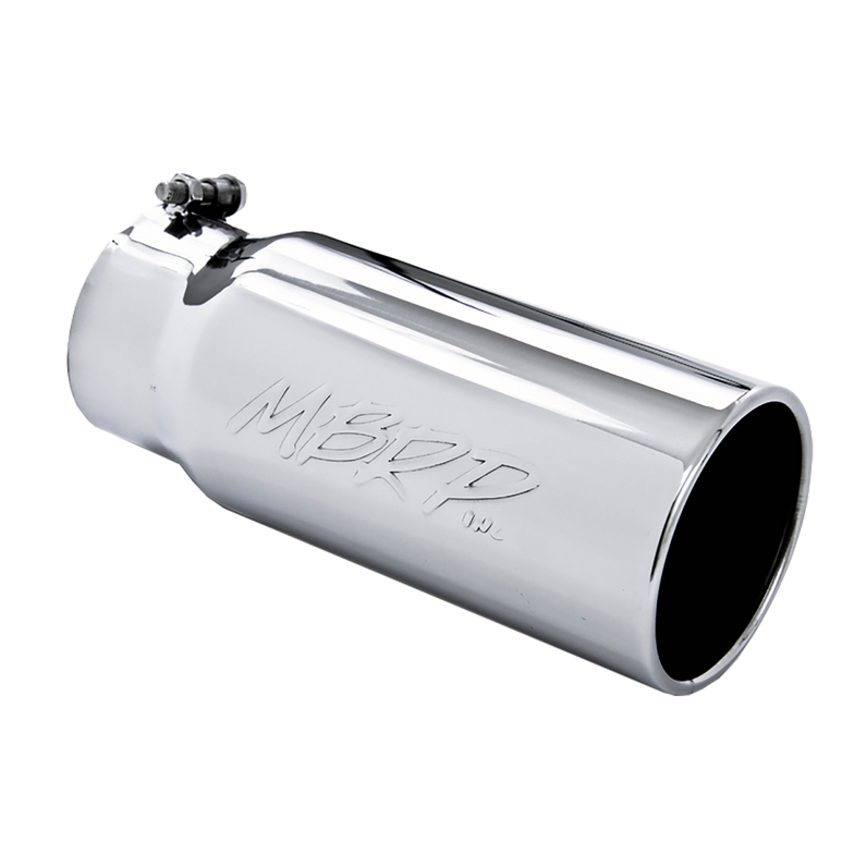 Image of MBRP Exhaust Tail Pipe Tip 5 Inch O.D. Rolled Straight 4 Inch Inlet 12 Inch Length T304 Stainless Steel T5050