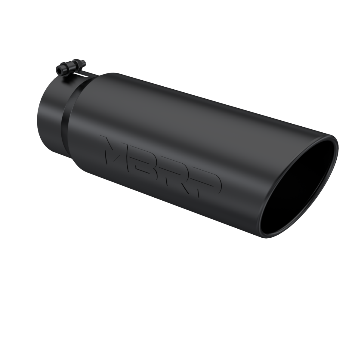 Image of MBRP Exhaust Tip 6 Inch O.D. Angled Rolled End 5 Inch Inlet 18 Inch Length Black Finish T5125BLK