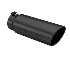 Image of MBRP Exhaust Tip 6 Inch O.D. Angled Rolled End 5 Inch Inlet 18 Inch Length Black Finish T5125BLK