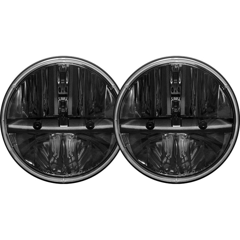 Image of Rigid Industries 7 Inch Round Headlight With H13 To H4 Adaptor Pair 55001