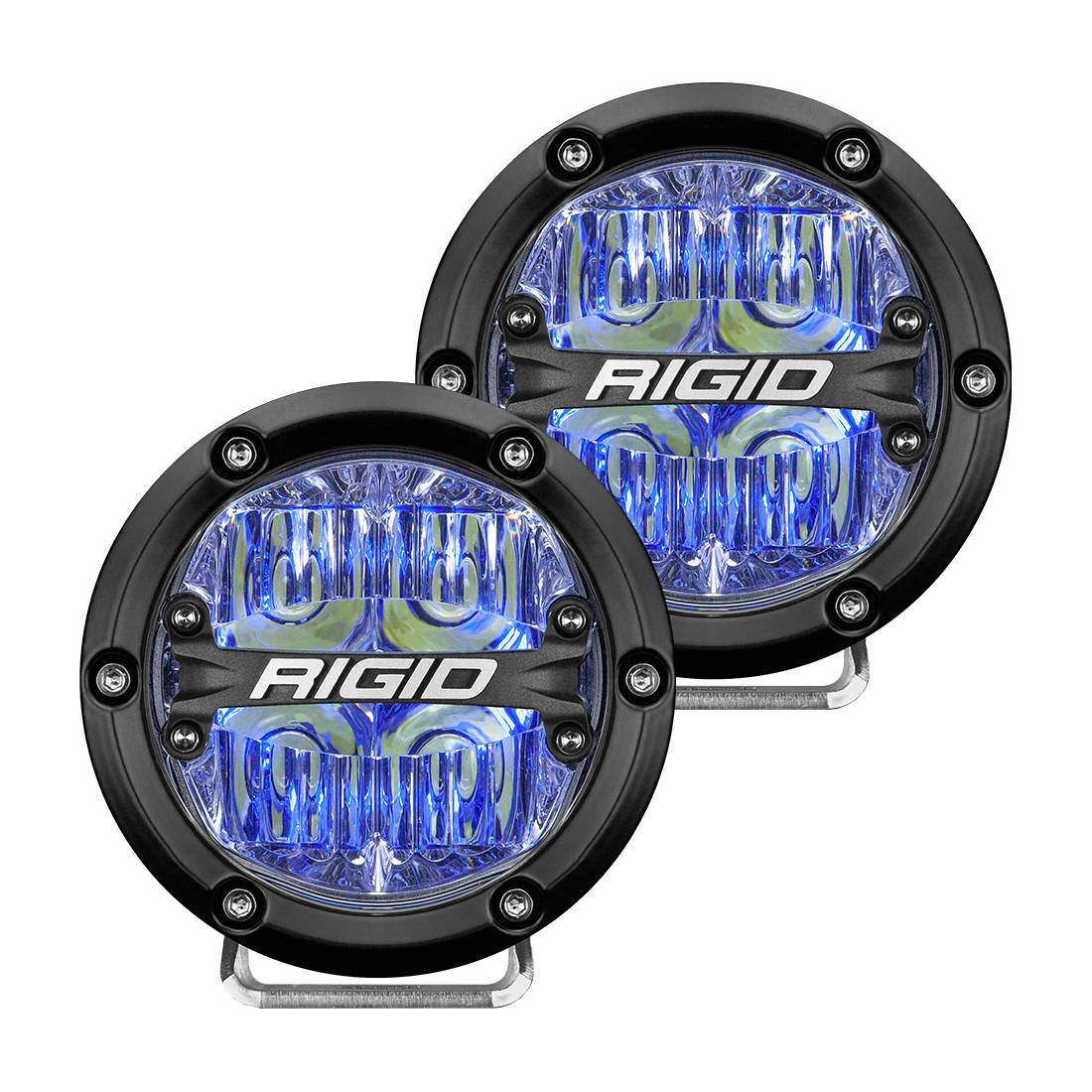Image of Rigid Industries 360-Series 4 Inch Led Off-Road Drive Beam Blue Backlight Pair 36119