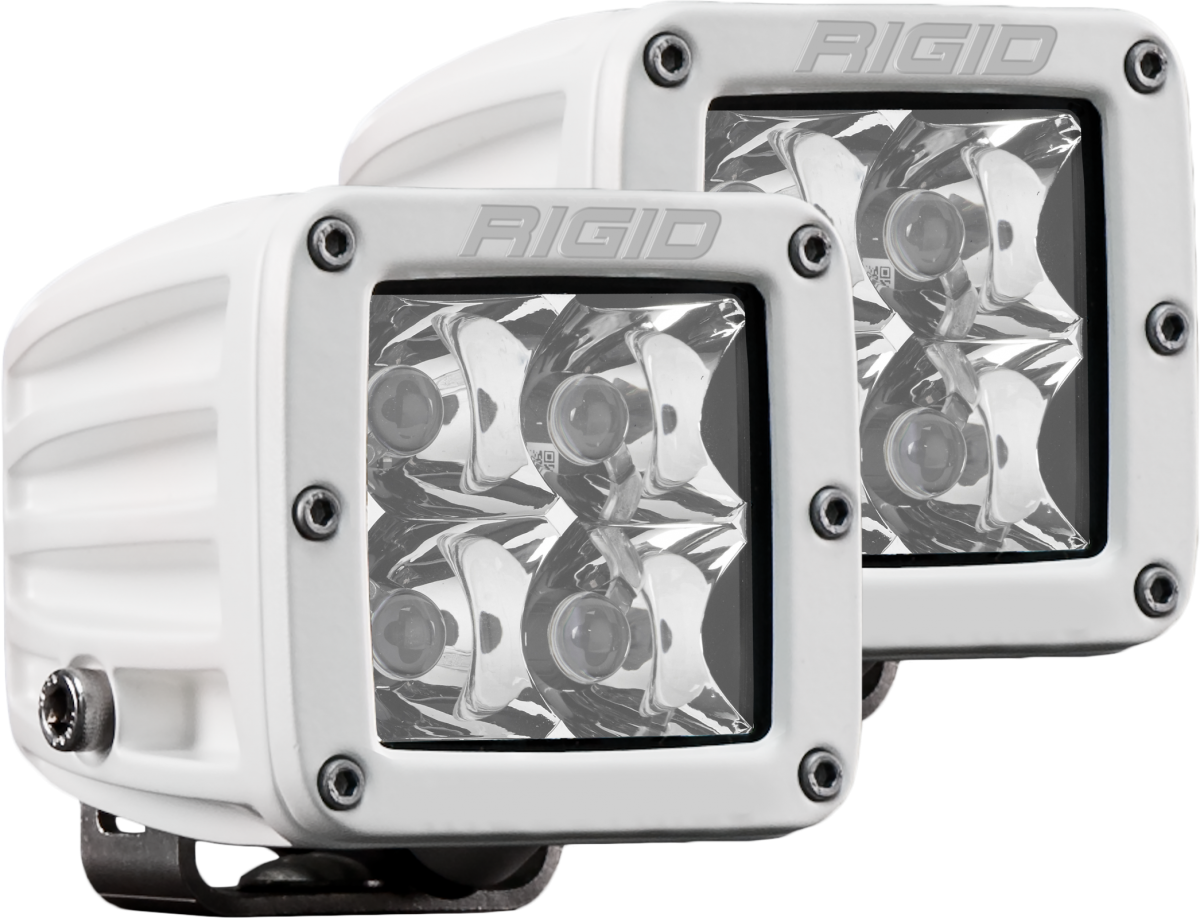 Image of Rigid Industries Hybrid Spot Surface Mount White Housing Pair D-Series Pro 602213