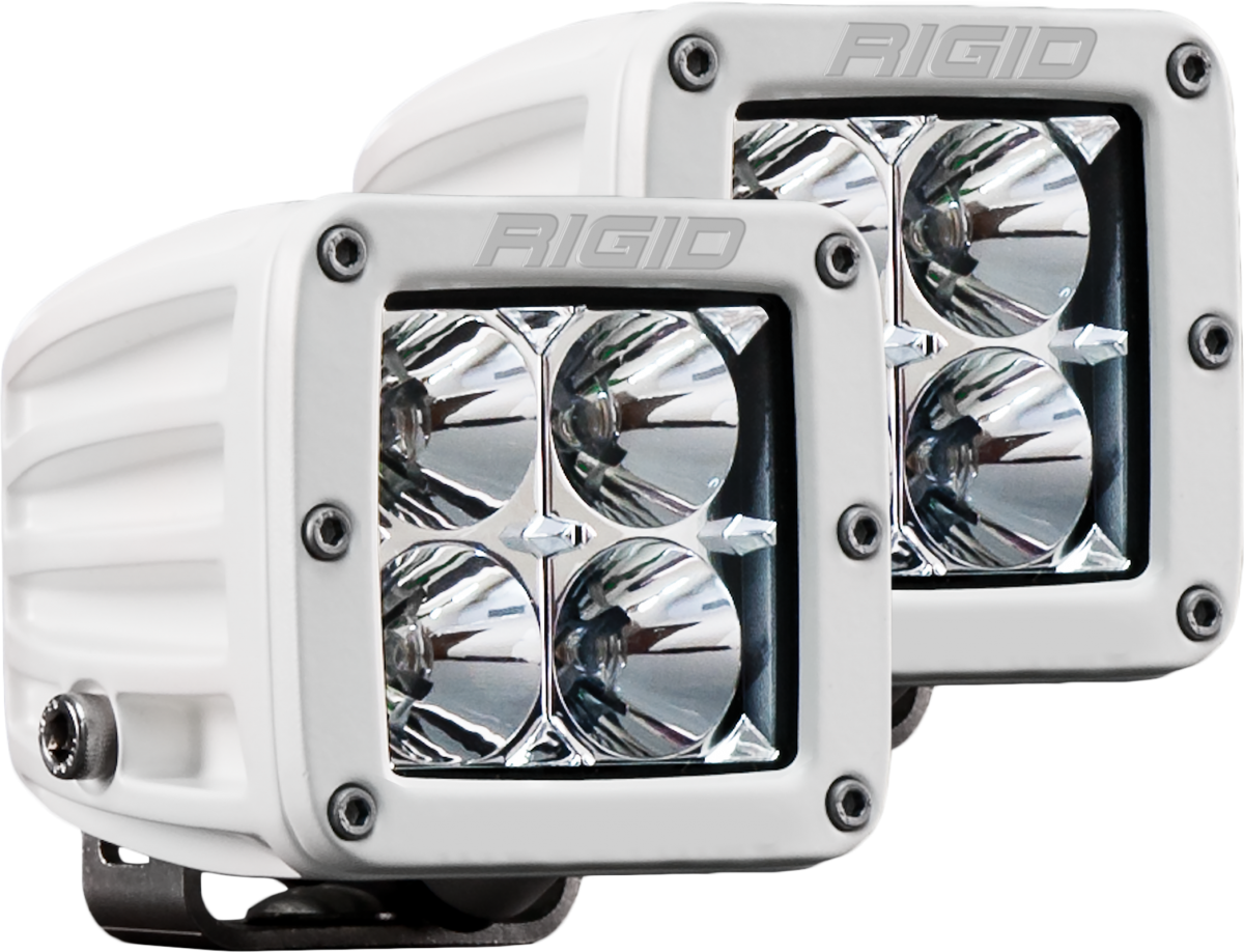 Image of Rigid Industries Hybrid Flood Surface Mount White Housing Pair D-Series Pro 602113