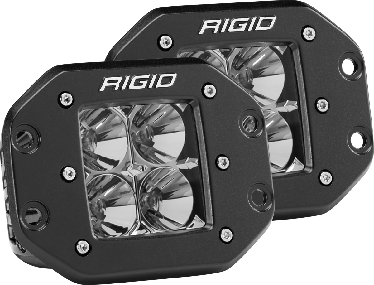 Image of Rigid Industries Flood Flush Mount Black Pair D-Series Pro 212113
