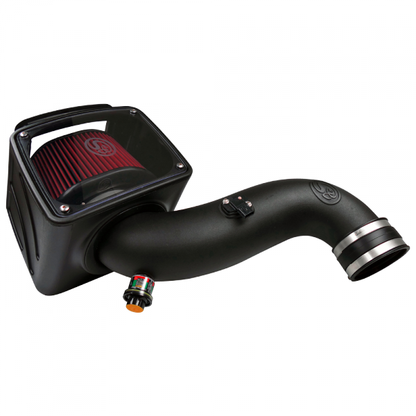 Image of S&B Cold Air Intake For 07-10 Chevrolet Silverado GMC Sierra V8-6.6L LMM Duramax Cotton Cleanable Red 75-5091