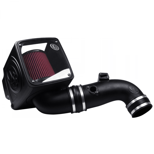 Image of S&B Cold Air Intake For 11-16 Chevrolet Silverado GMC Sierra V8-6.6L LML Duramax Cotton Cleanable Red 75-5075-1