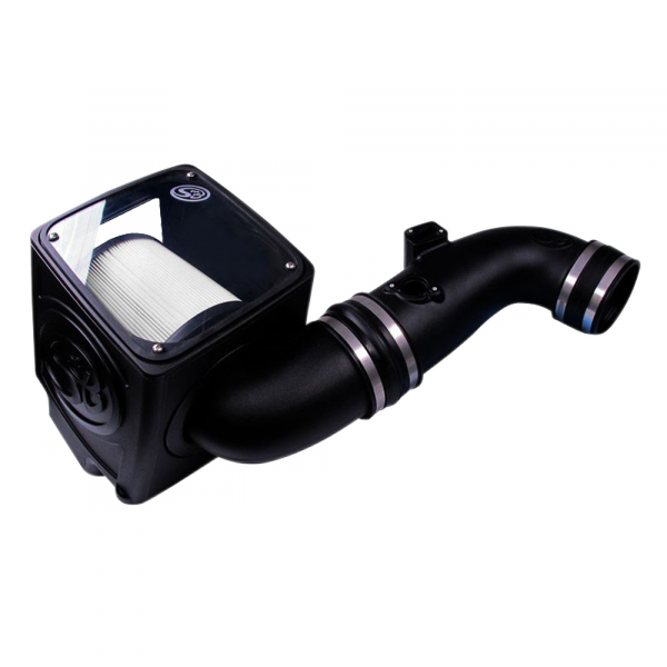 Image of S&B Cold Air Intake For 11-16 Chevrolet Silverado GMC Sierra V8-6.6L LML Duramax Dry Extendable White 75-5075-1D