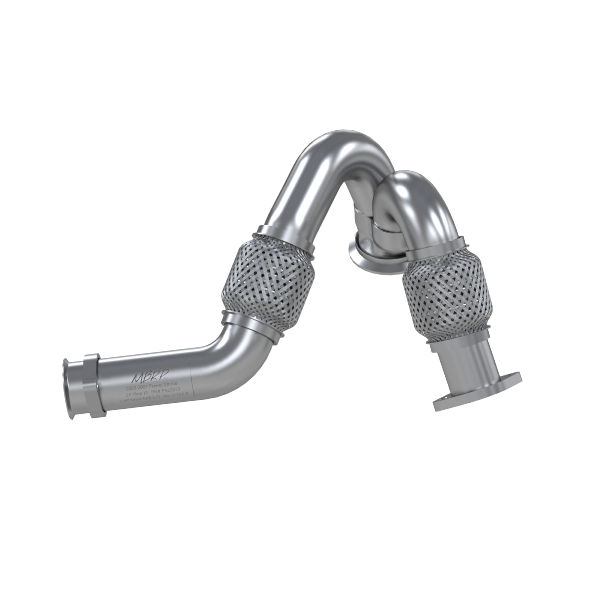 Image of MBRP Turbo Exhaust Up-Pipe Dual For 03-07 Ford 6.0L Powerstroke Aluminized Steel Carb EO Num. D-763-3 For 03-07 Ford 6.0L Powerstroke FAL2313