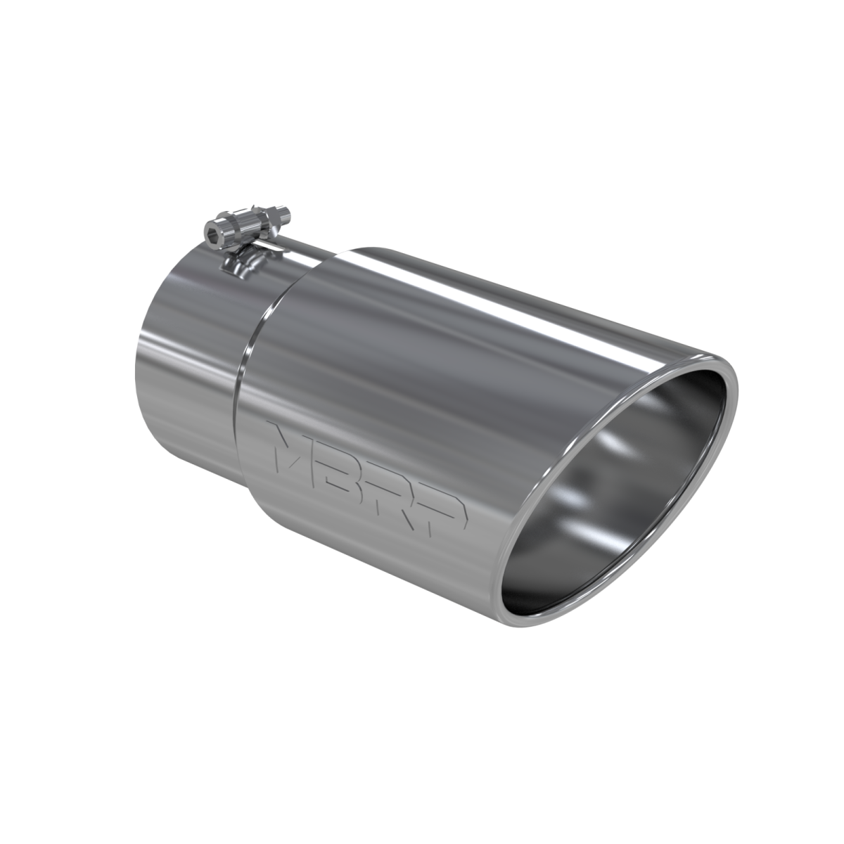 Image of MBRP Exhaust Tail Pipe Tip 6 Inch O.D. Angled Rolled End 5 Inch Inlet 12 Inch Length T304 Stainless Steel T5075