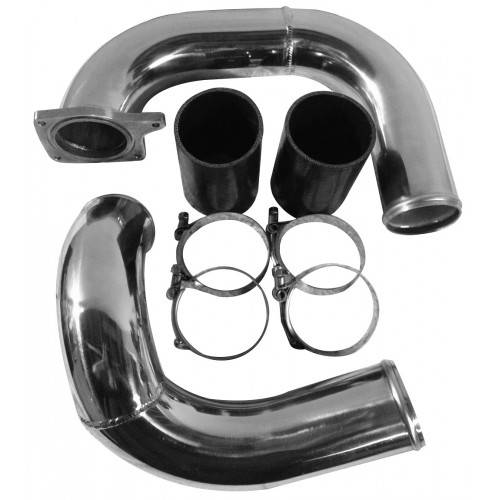 Image of No Limit Fabrication 6.0 Intercooler Pipe Kit 03-07 Ford Super Duty Power Stroke Coldside Raw Aluminum 60RACSK
