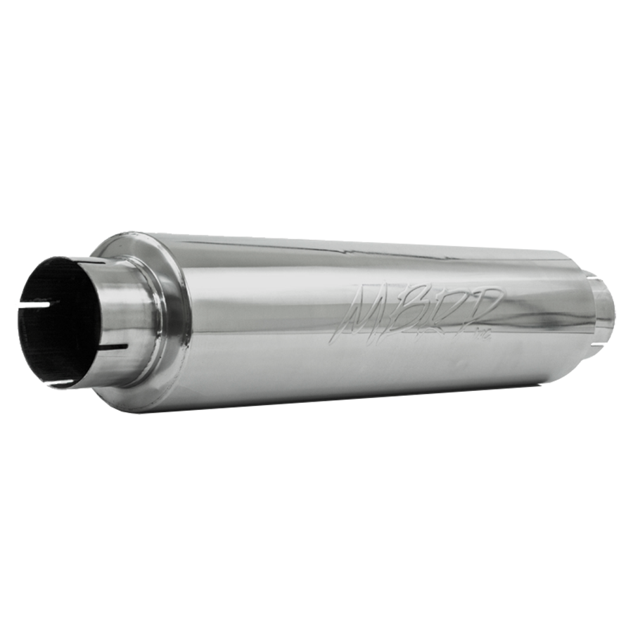 Image of MBRP 4 Inch Inlet/Outlet Quiet Tone Exhaust Muffler 24 Inch Body 6 Inch Diameter 30 Inch Overall T304 Stainless Steel M1004