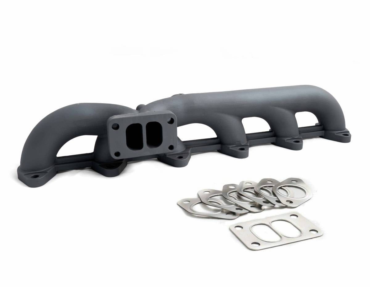 Image of Rudy's High Temp Ceramic Coated High Flow Stainless Steel Exhaust Manifold For 03-07 5.9 Cummins