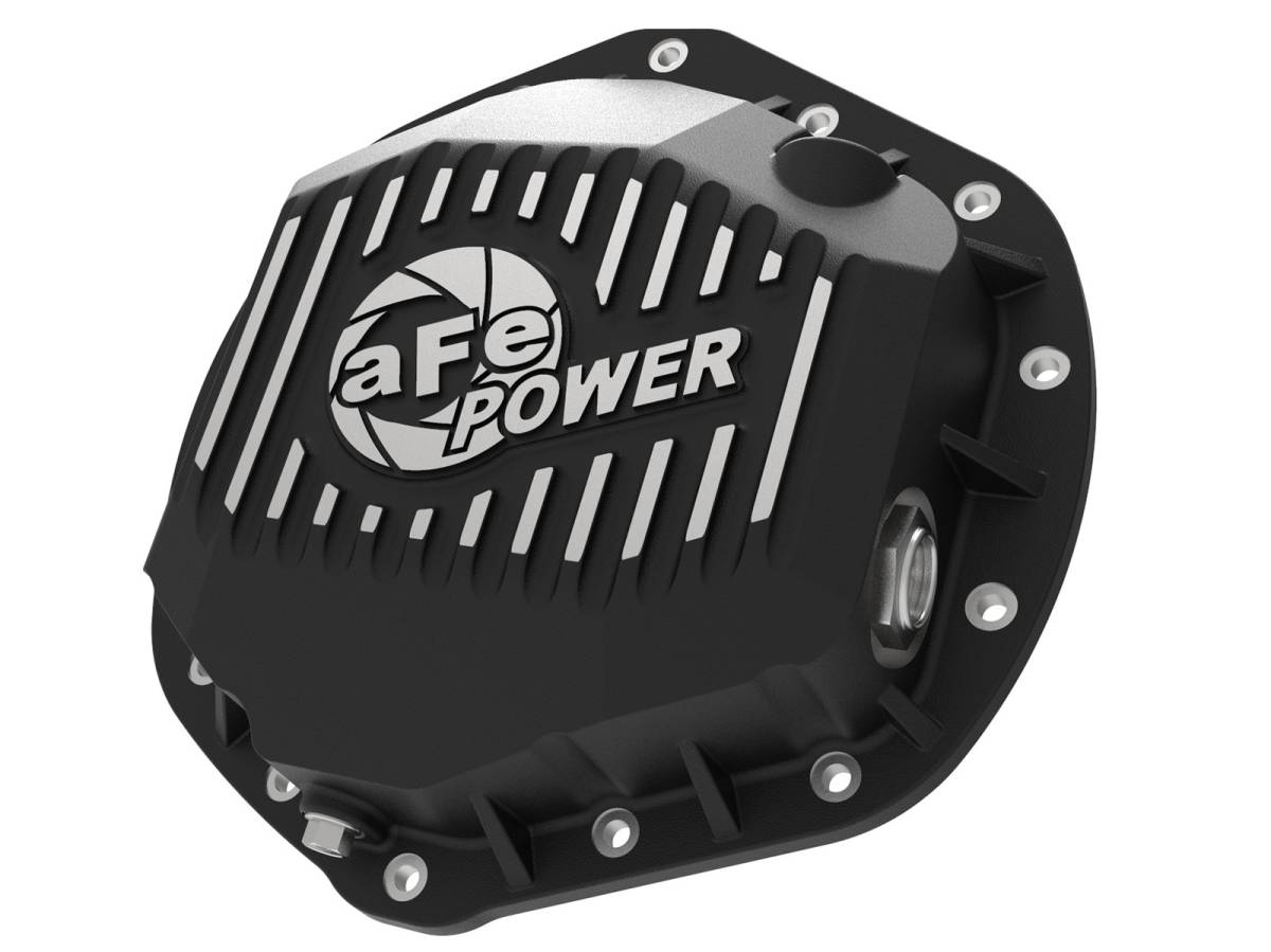 Image of aFe Pro Series Rear Differential Cover (Black) w/ Machined Fins For 03-18 5.9/6.7 Cummins