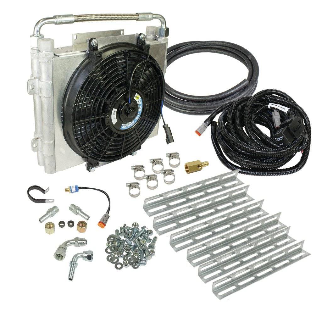 Image of BD-Power Xtrude Double Stacked Auxiliary Trans Cooler Kit 1/2" Lines