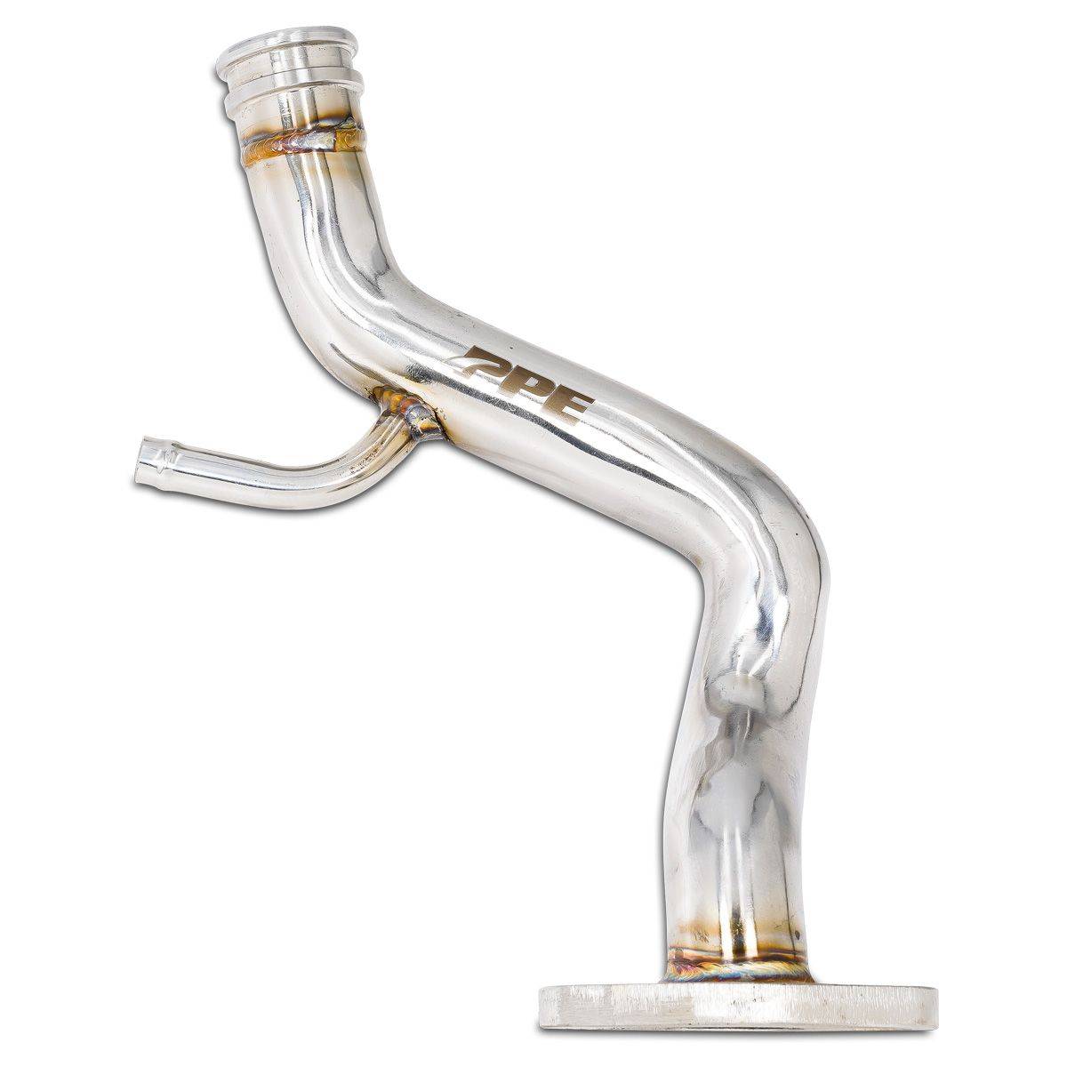 Image of PPE Polished 304 Stainless Steel Coolant Bypass Tube 06-07 6.6L LBZ Duramax