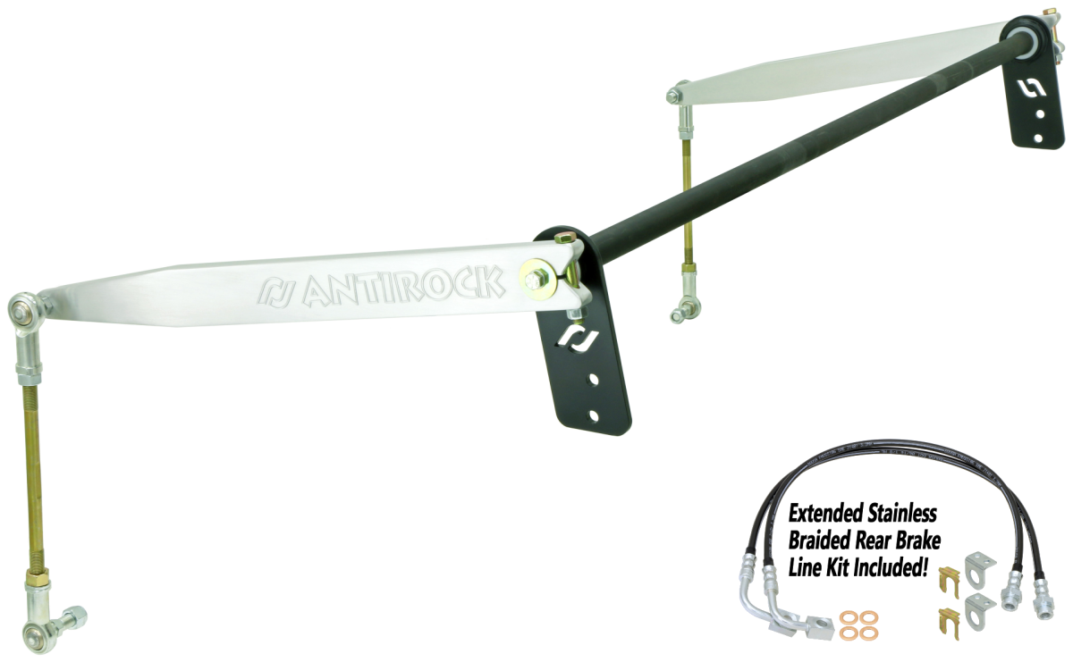 Image of RockJock Antirock Rear Sway Bar Kit W/ Aluminum Arms For 2007-2018 Wrangler JK 2-Door