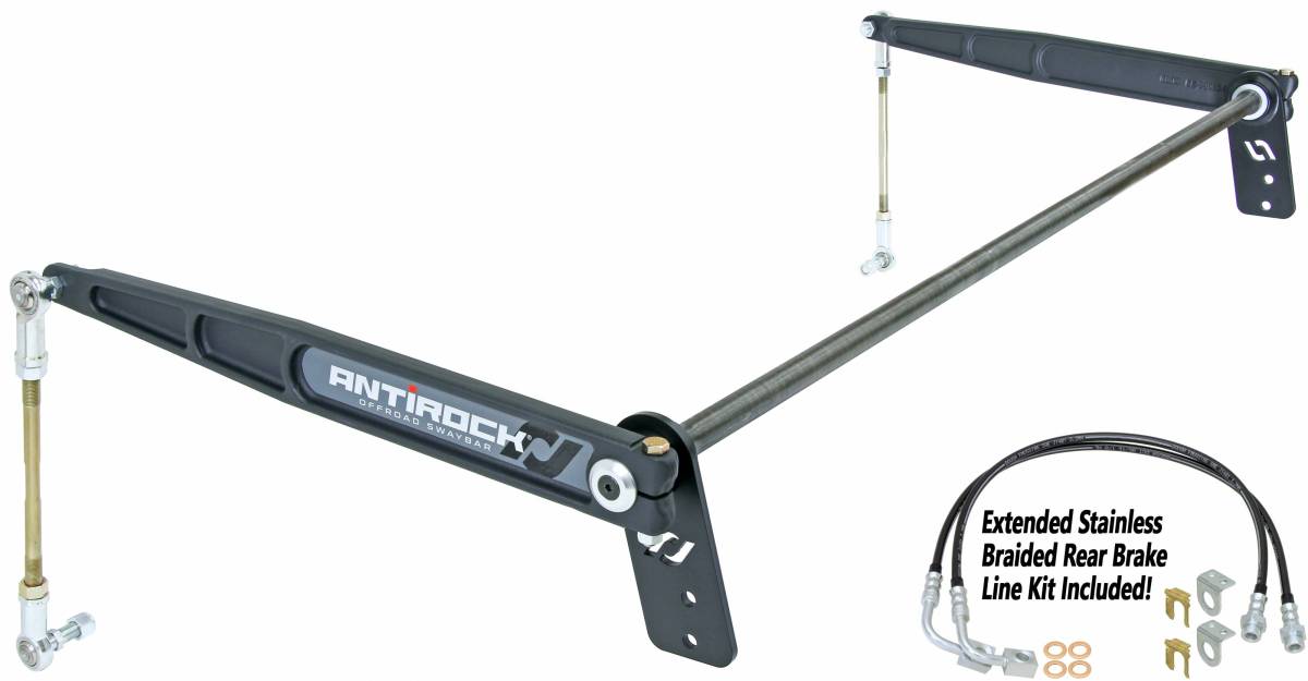 Image of RockJock Antirock Rear Sway Bar Kit W/ Forged Arm/Bracket For Wrangler JK 4-Door