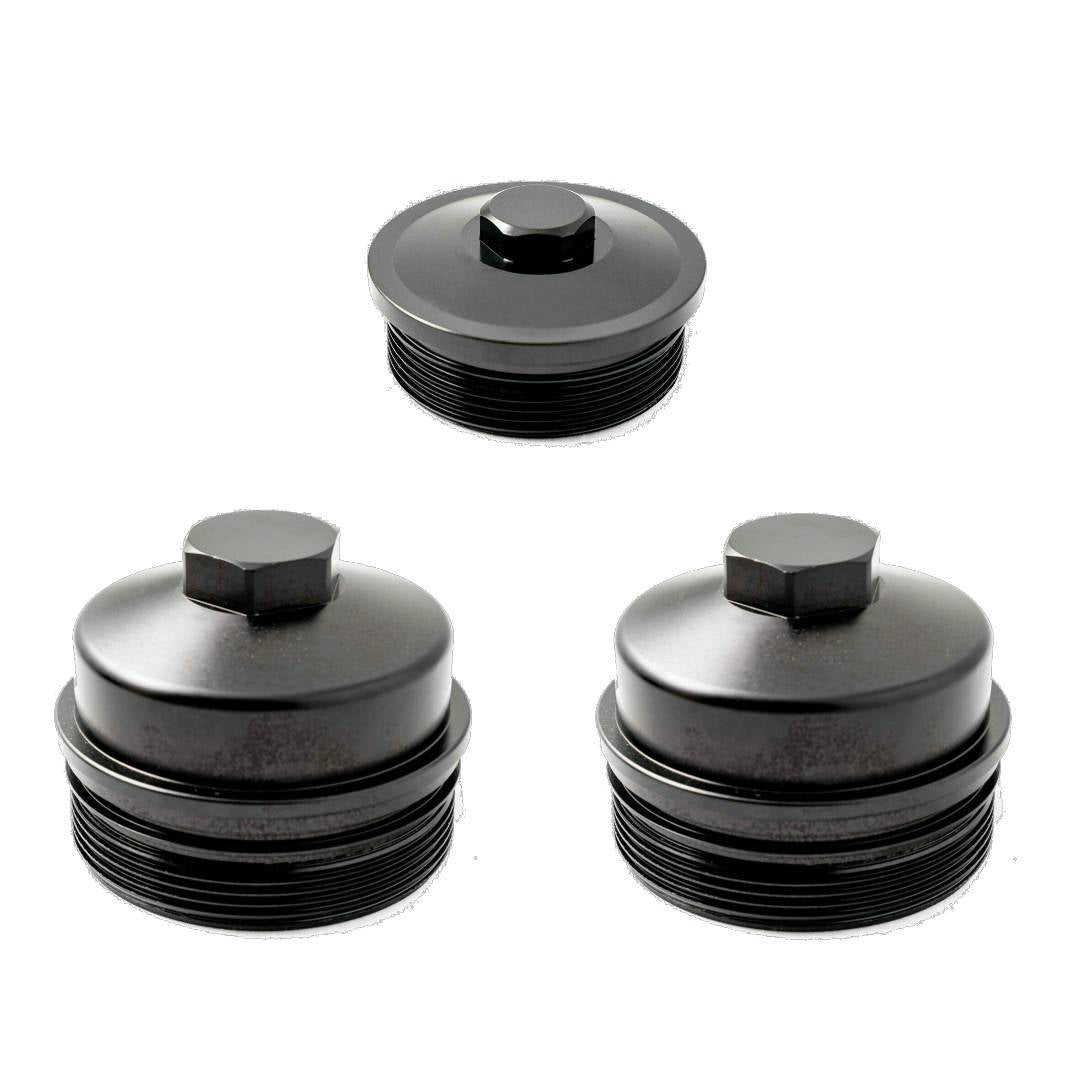 Image of Rudy's Billet Oil & Fuel Filter Cap Set For 2003-2007 Ford 6.0L Powerstroke