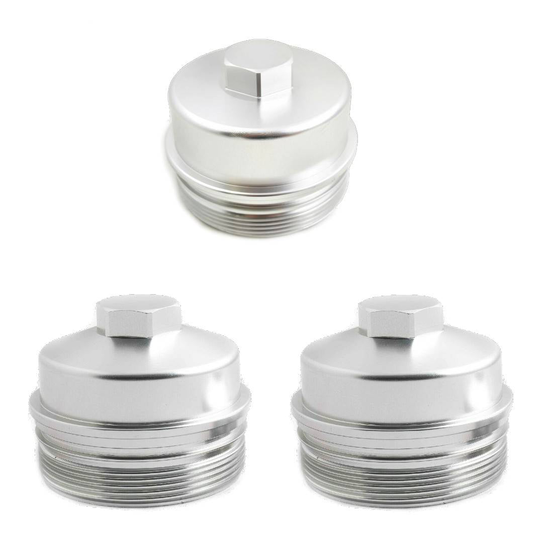 Image of Rudy's Billet Aluminum Oil/Fuel Filter Cap Set For 08-10 Ford 6.4L Powerstroke