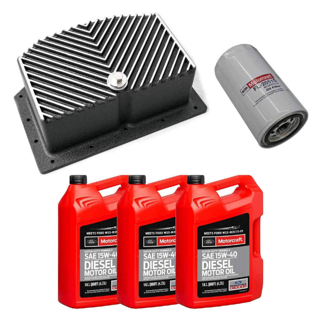 Image of Rudy's Deep Oil Pan W/ Motorcraft 15W-40 Oil/Filter For 11-21 6.7L Powerstroke