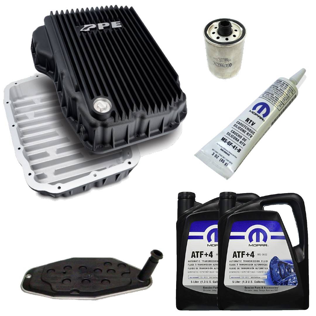 Image of MOPAR 68RFE Transmission Service Kit & PPE Black Deep Pan For 07+ Ram 2500/3500