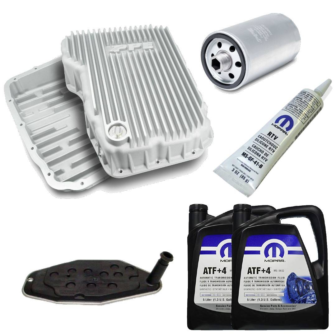 Image of 68RFE Transmission Service Kit & PPE Raw Deep Pan/Filter For 07+ Ram 2500/3500