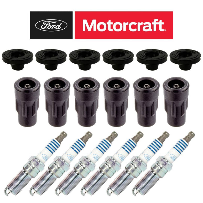 Image of OEM Motorcraft Iridium Spark Plug Set & Boots For 2011-2016 F-150 3.5L Ecoboost