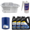 Image of Oil Pan Kit Mobil Oil/Filter/Sealant/PPE Raw Deep Pan For 2001-2010 6.6L Duramax