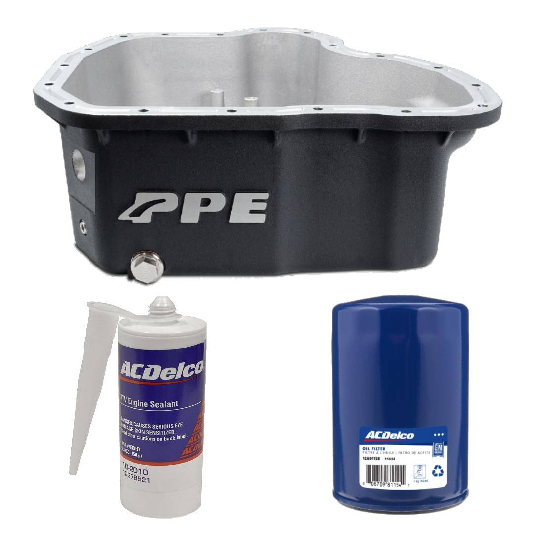 Image of PPE Black Deep Oil Pan With ACDelco Filter & RTV Sealant For 11-16 6.6L Duramax