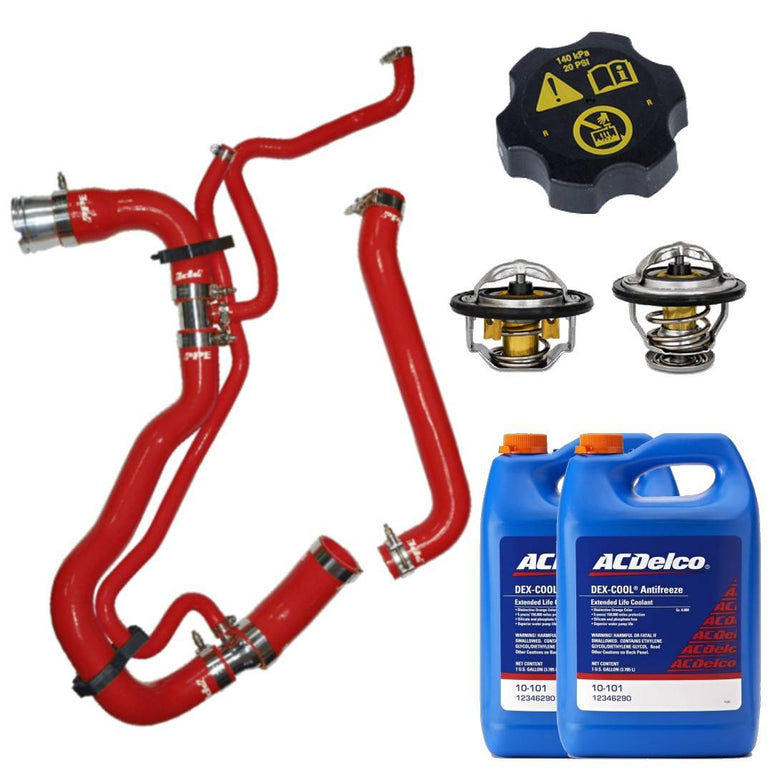 Image of PPE Red Radiator Hose - Thermostats - ACDelco Coolant/Cap For 11-16 6.6L Duramax