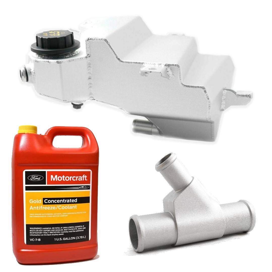 Image of Rudy's Silver Degas Bottle/Coolant Y-Pipe/Gold Antifreeze 03-07 6.0L Powerstroke