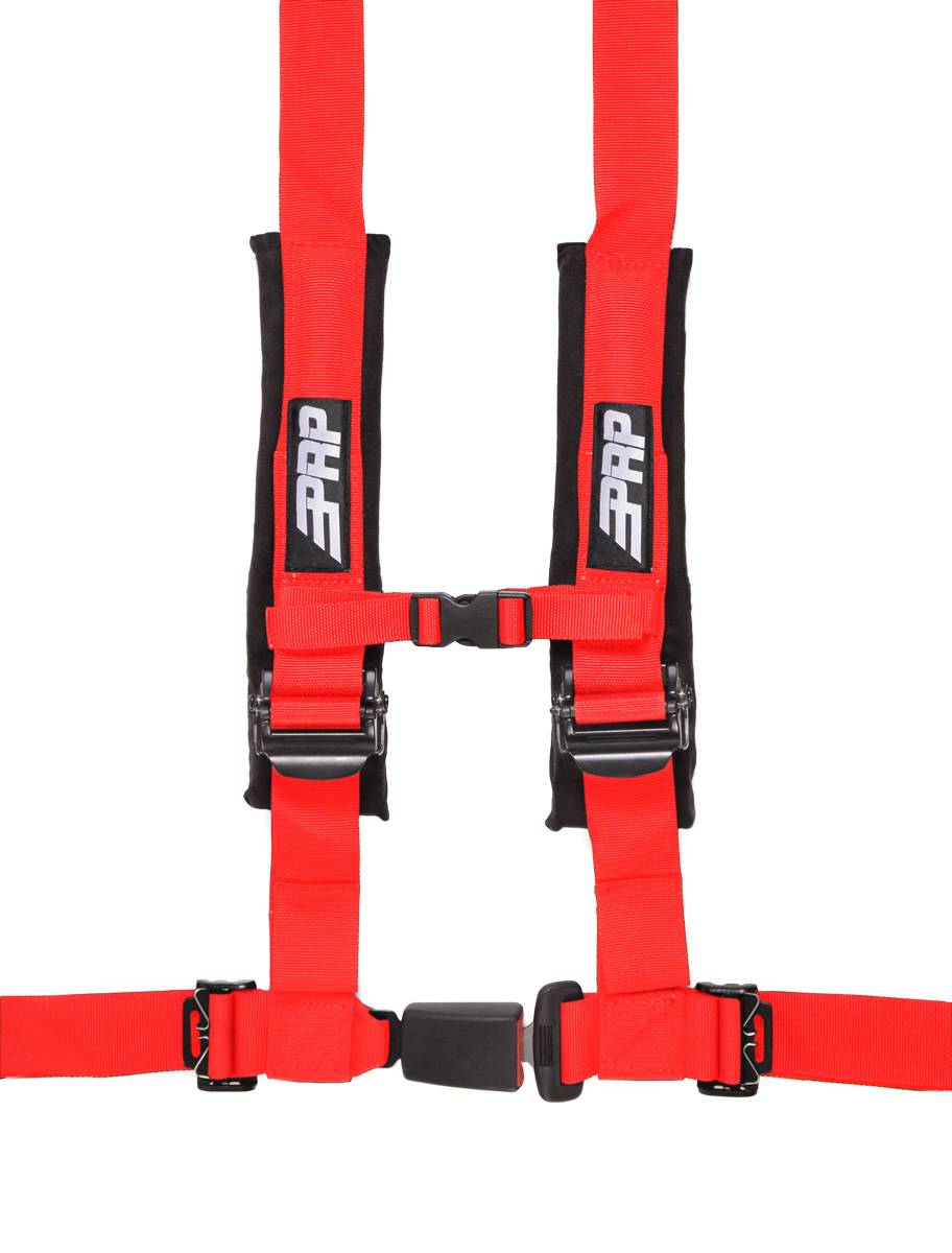 Image of PRP 4.2 Red 4-Point Adjustable Harness 2" Belts & Sewn in Pads Auto Style Latch