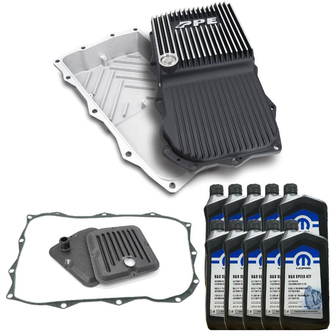 Image of MOPAR 8HP70/75 Transmission Service Kit & PPE Brushed Deep Pan For 13+ Ram 1500