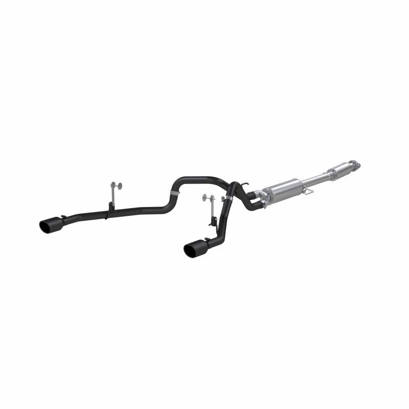 Image of MBRP Black Dual Rear Exit Cat Back Exhaust System For 2021+ Ford F-150 2.7L 3.5L 5.0L