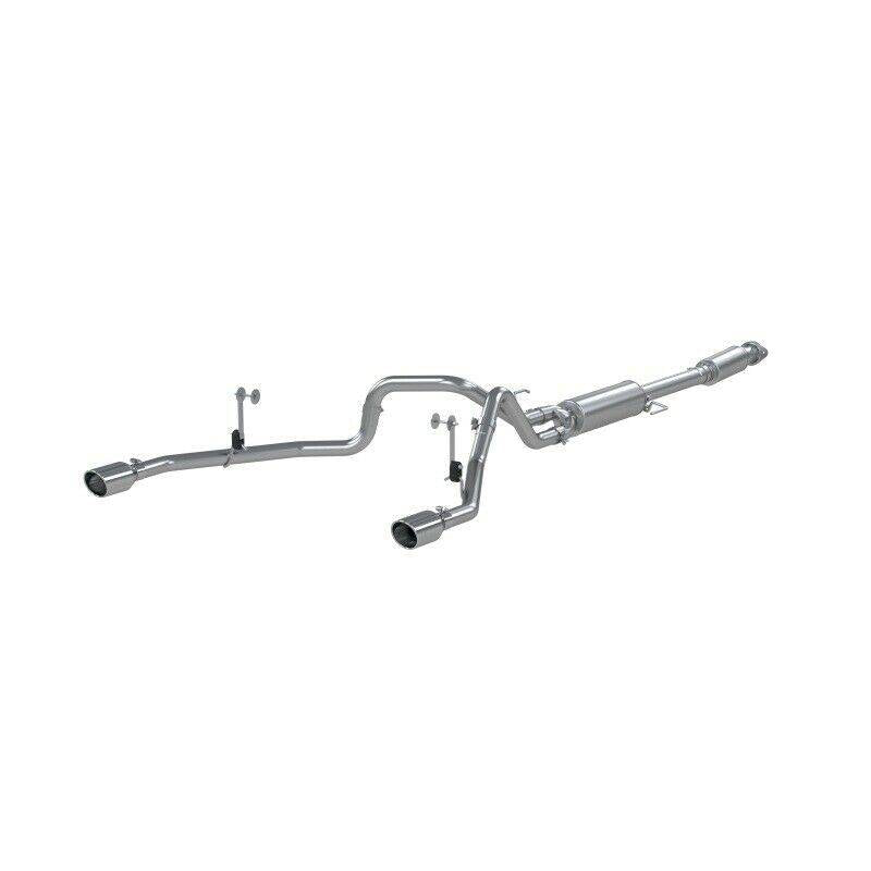 Image of MBRP Stainless Steel Dual Side Exit Cat Back Exhaust System For 2021+ Ford F-150 2.7L 3.5L 5.0L
