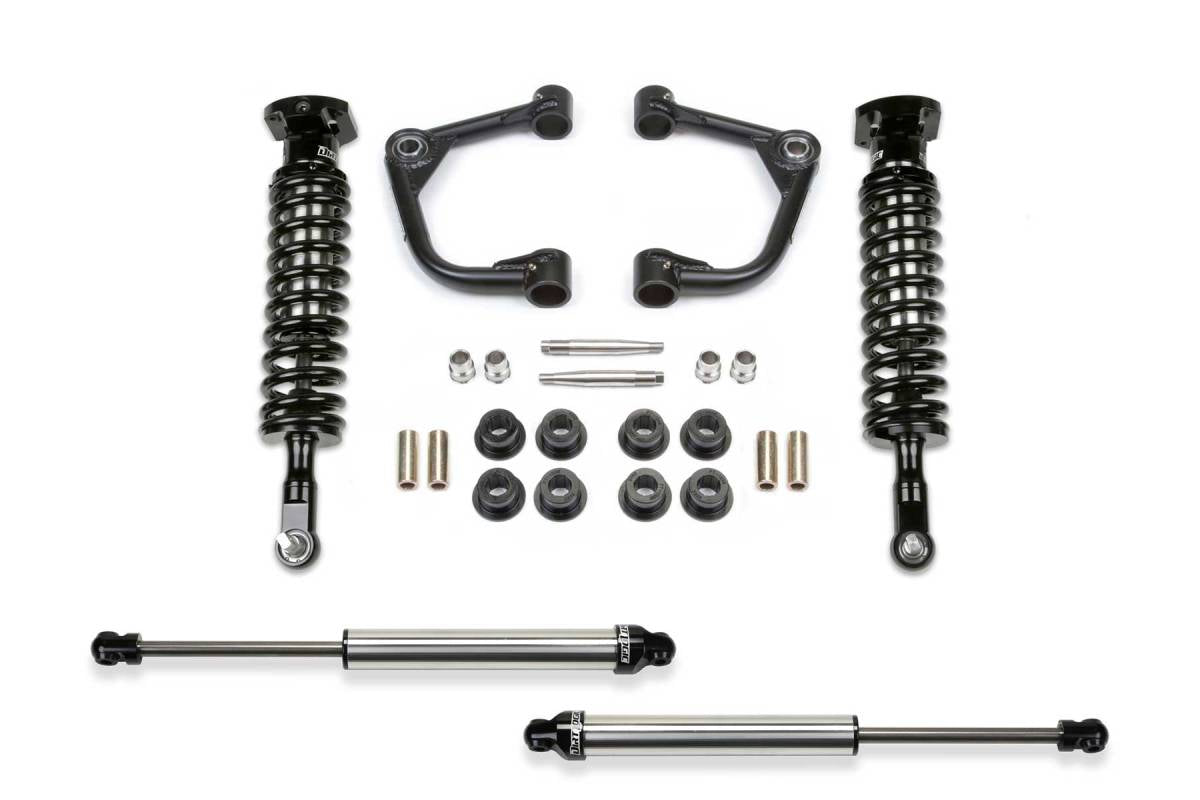 Image of Fabtech 2" Coilover Lift Kit w/ Front Upper Control Arms & Rear Shocks For 2021+ F150, 4WD