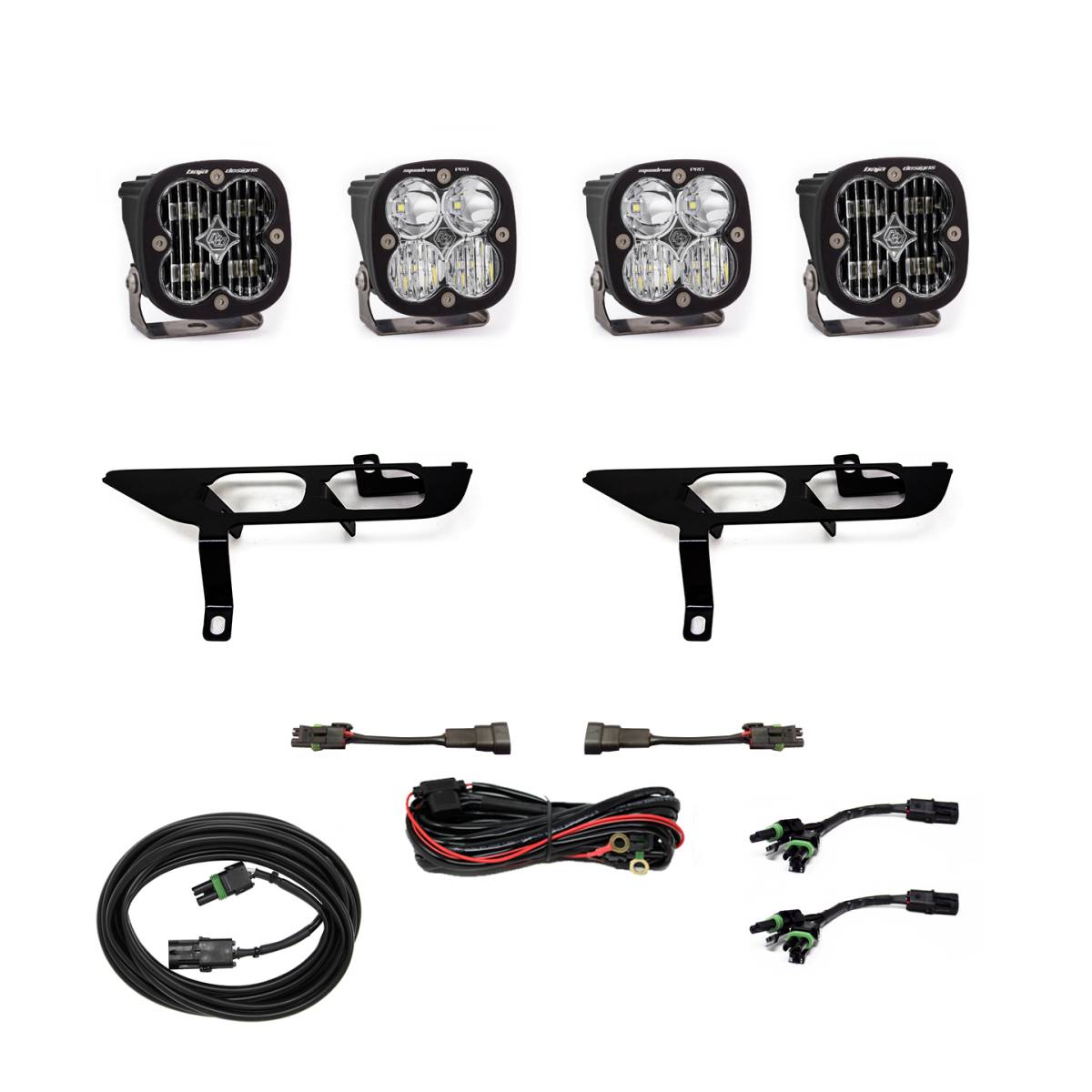 Image of Baja Designs Squadron Clear SAE/Pro LED Fog Pocket Lighting Kit For 2021+ F150