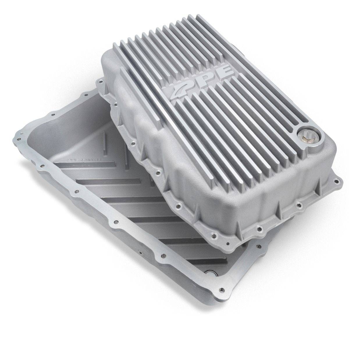Image of PPE Raw Aluminum Deep Transmission Pan For 2019+ Chevy GMC 3.0L Duramax 10L80