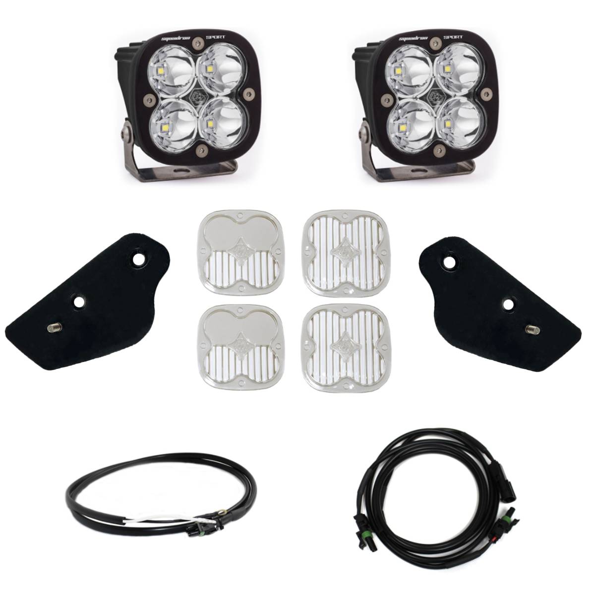 Image of Baja Designs A-Pillar Squadron Sport LED Kit W/ Upfitter Harness For 21+ Bronco