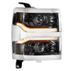 Image of Morimoto XB LED Headlight Assemblies For 14-15 Chevy Silverado Chrome Trim Only