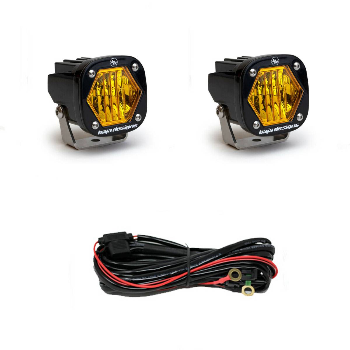 Image of Baja Designs Pair S1 Amber Wide Cornering LED Light w/Mounting Bracket