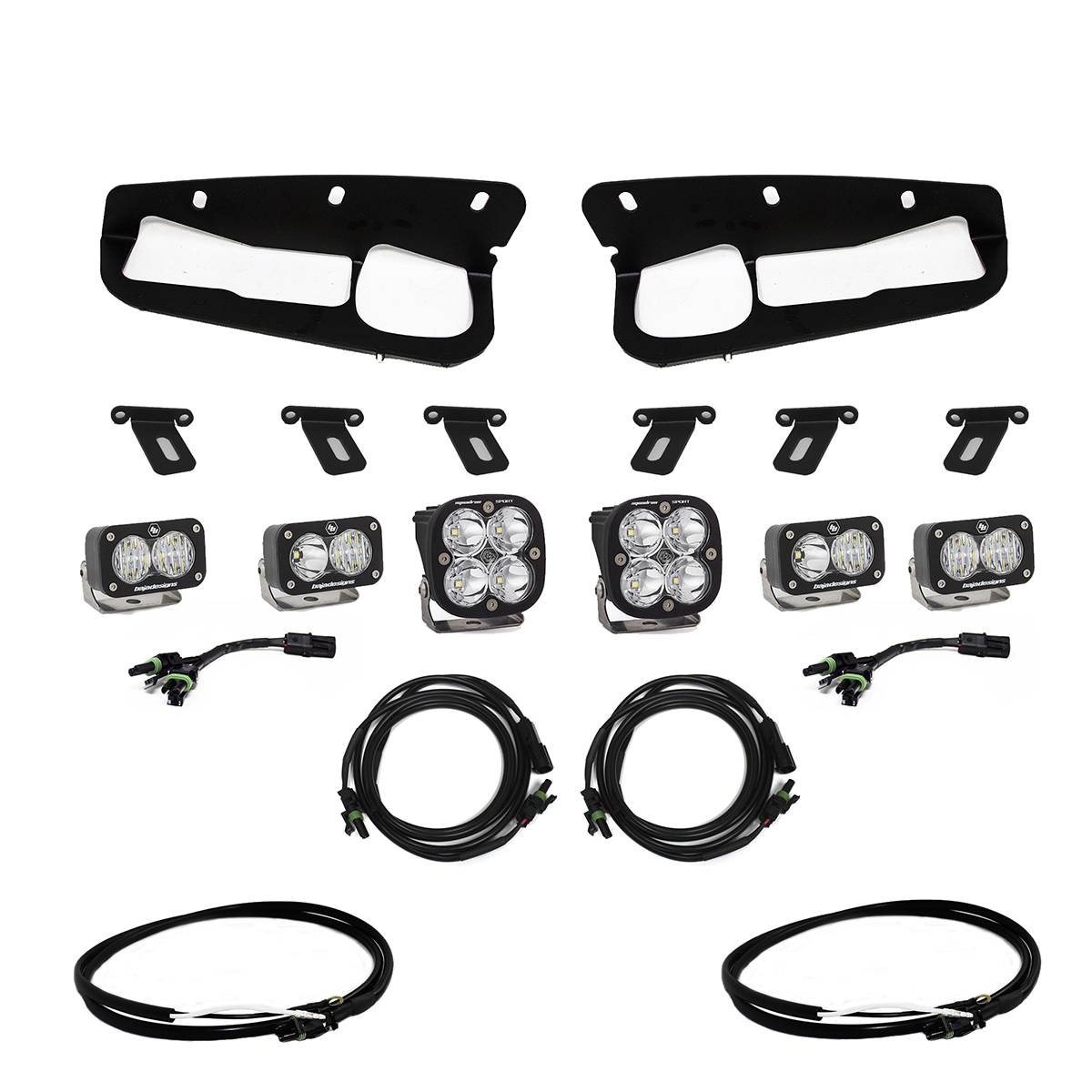 Image of Baja Designs Squadron Sport Clear LED Fog Light Kit For 21+ Ford Bronco W/ Steel Bumper