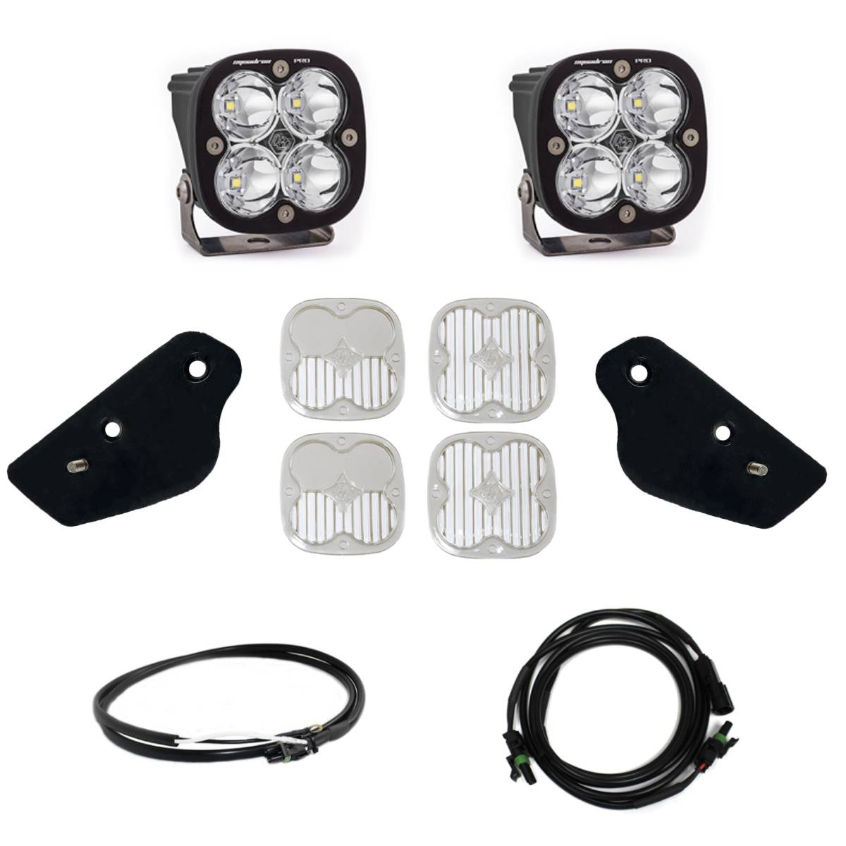 Image of Baja Designs A-Pillar Squadron Pro LED Kit W/ Upfitter Harness For 21+ Bronco