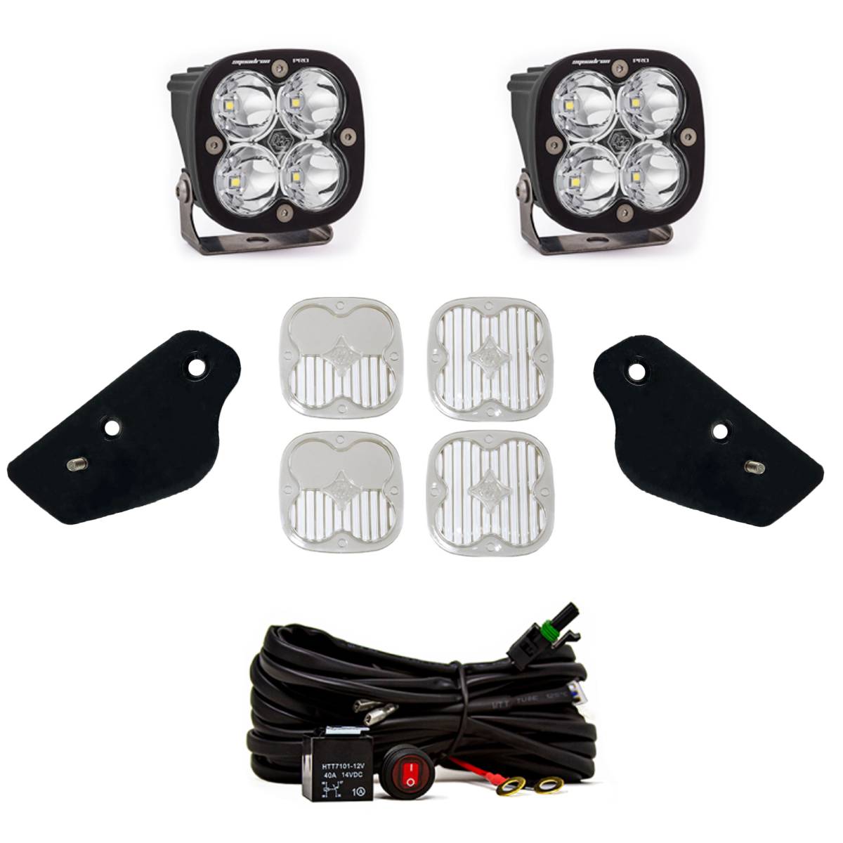 Image of Baja Designs A-Pillar Squadron Pro LED Kit W/ Toggle Harness For 2021+ Bronco