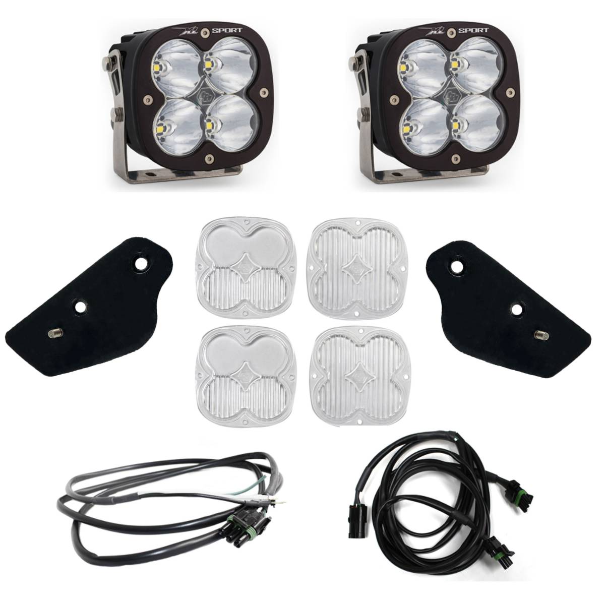 Image of Baja Designs XL Sport Spot A-Pillar LED Kit W/ Upfitter Harness For 2021+ Bronco