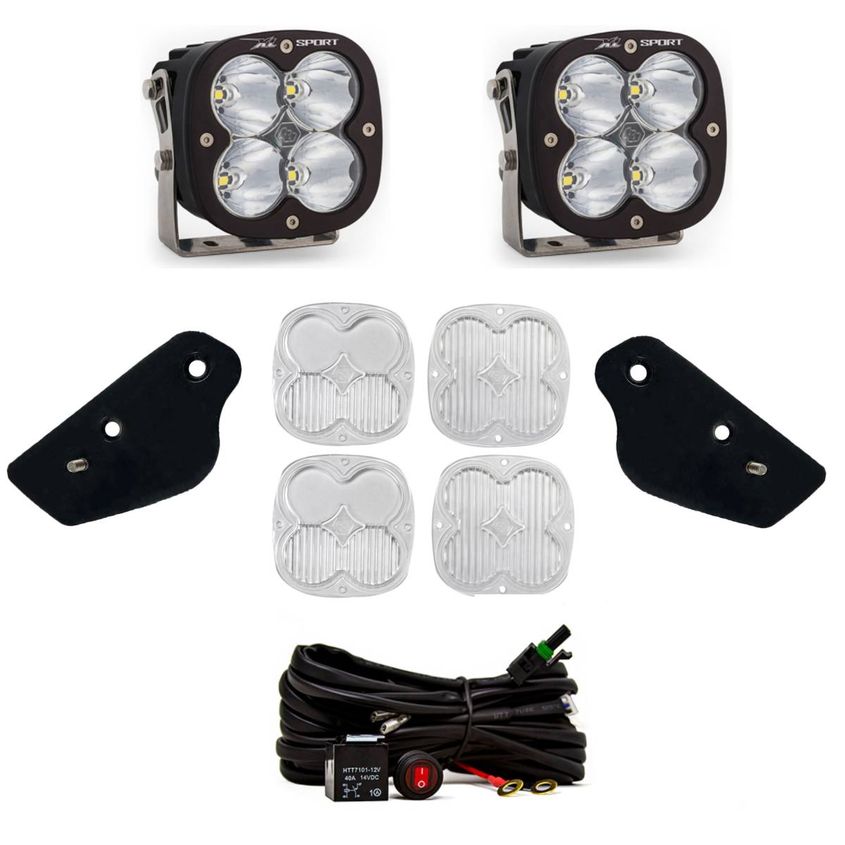 Image of Baja Designs XL Sport Spot A-Pillar LED Kit W/ Toggle Harness For 2021+ Bronco